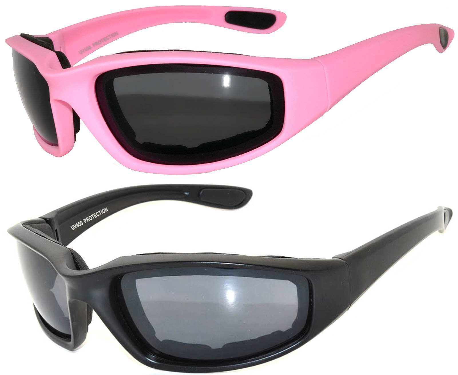 OWL Motorcycle Riding Sport Sunglasses Assorted Color Multipacks, Unisex Foam Padded Wind Blocking Glasses UV400 Protection