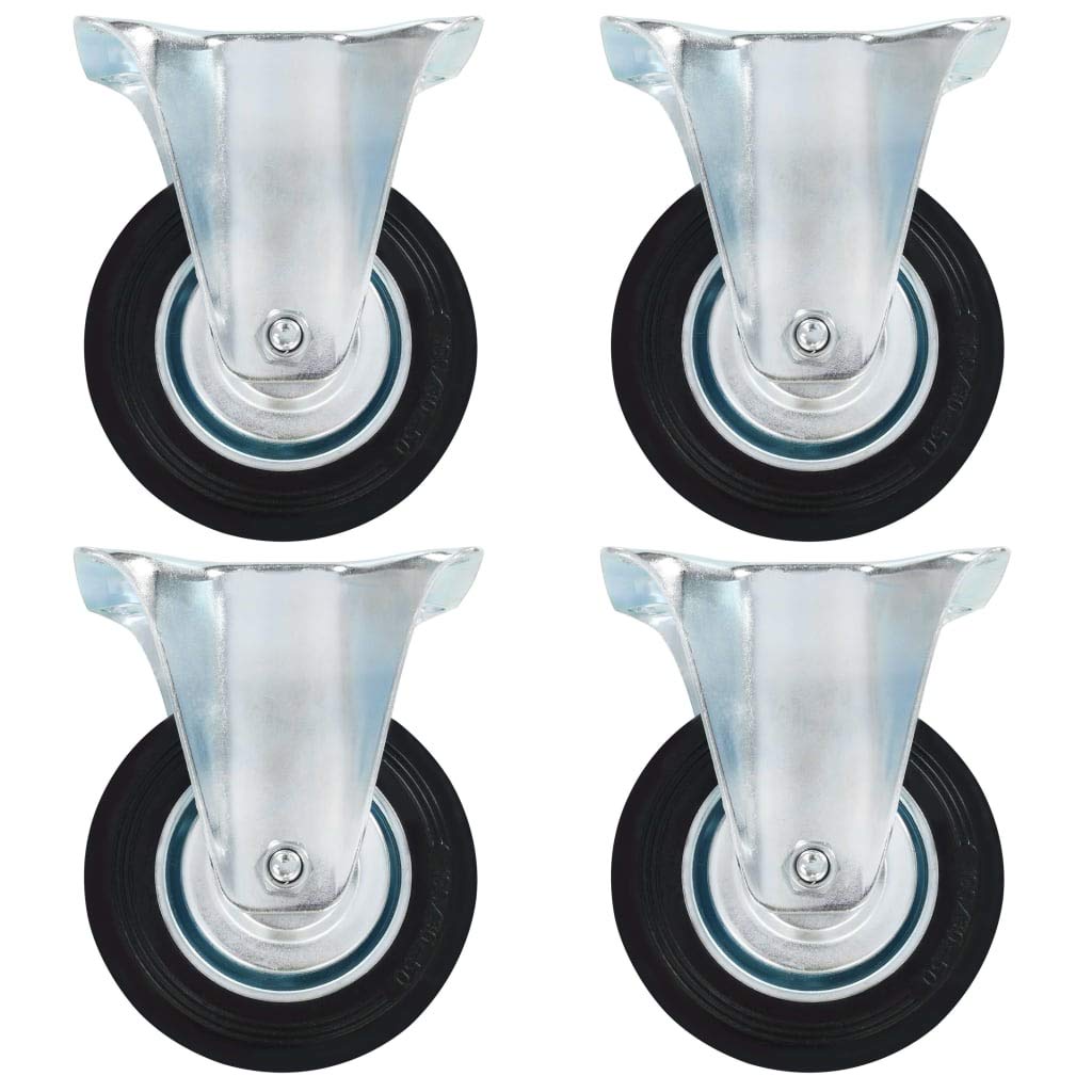 vidaXL 16x Bockrollen Transportrollen Möbelrollen Schwerlastrollen Laufrollen Rollen Möbelrolle Bockrolle Laufrolle Industrierolle 100mm Gummi Eisen