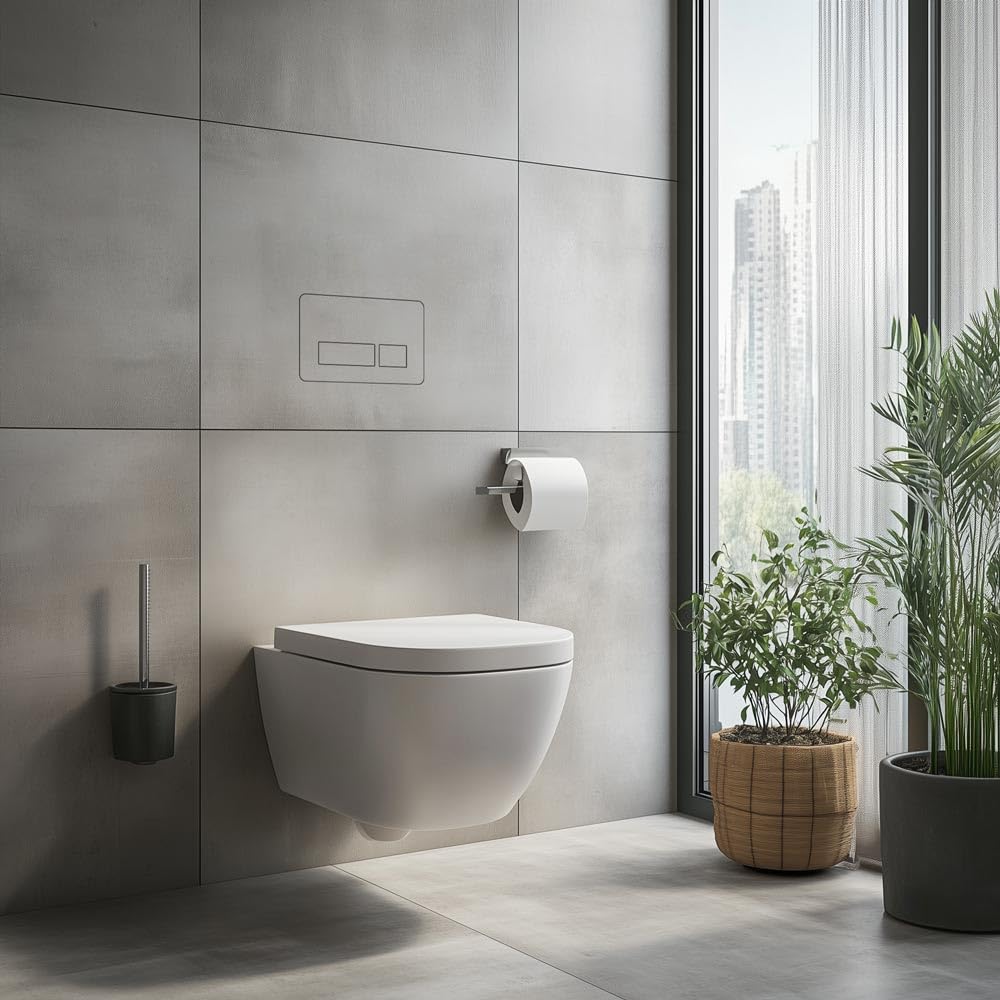 Karl Dahm Edplit Set complet – Plaque de déclenchement de WC invisible et carrelable avec fixation magnétique – Compatible avec Geberit Sigma, Tece & plus – Installation affleurée pour un design de