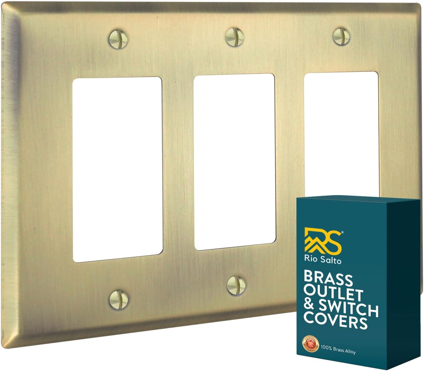 Rio Salto BRASS Metal Vintage Gold Triple Rocker Light Switch Wall ...