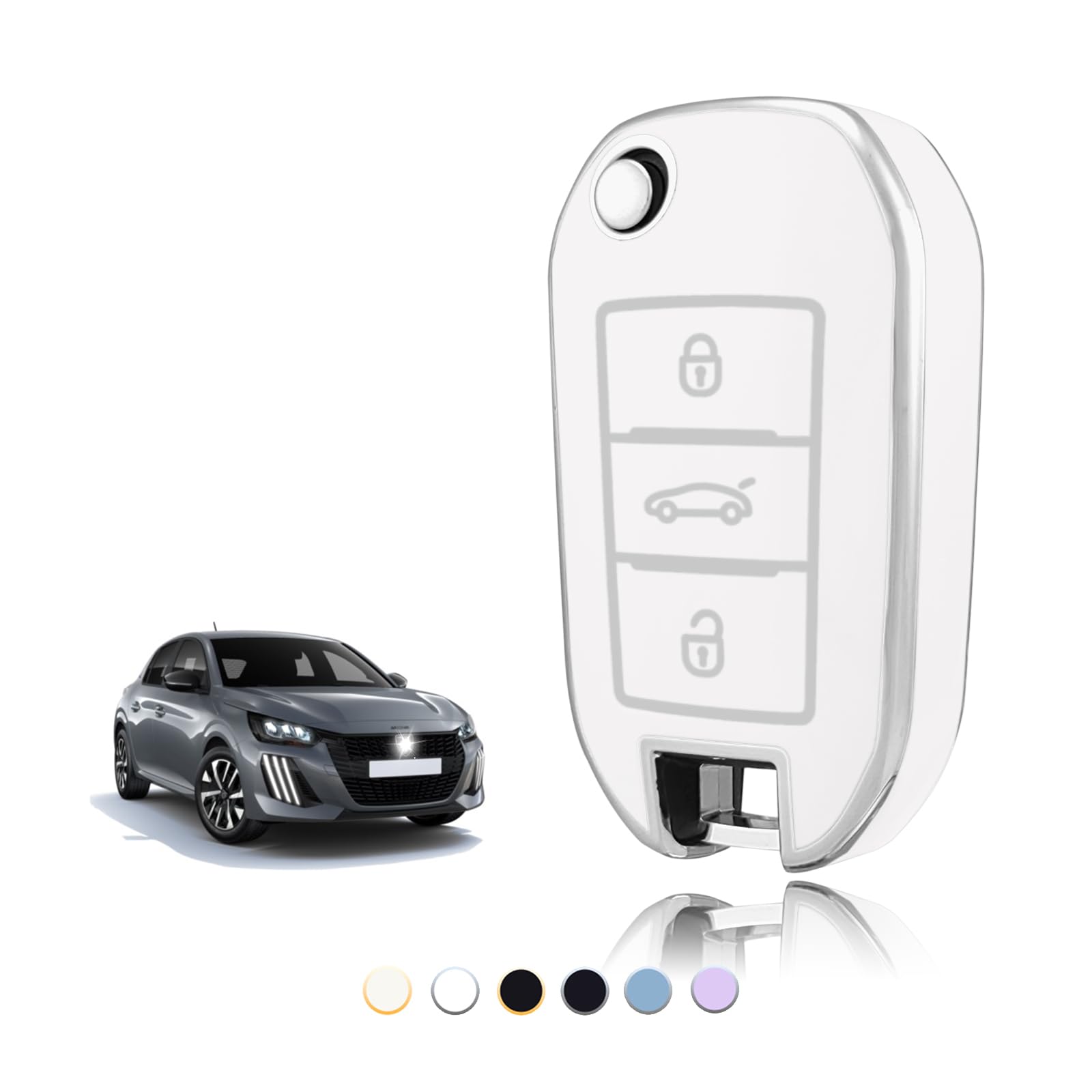 Etui na kluczyki z TPU, etui na kluczyki samochodowe pasuje do Peugeot 208, 308, 508, 2008, 3008, Rifter, C3, C4, Cactus Berlingo, Picasso Xsara Jumpy, osłona na klucze, etui ochronne