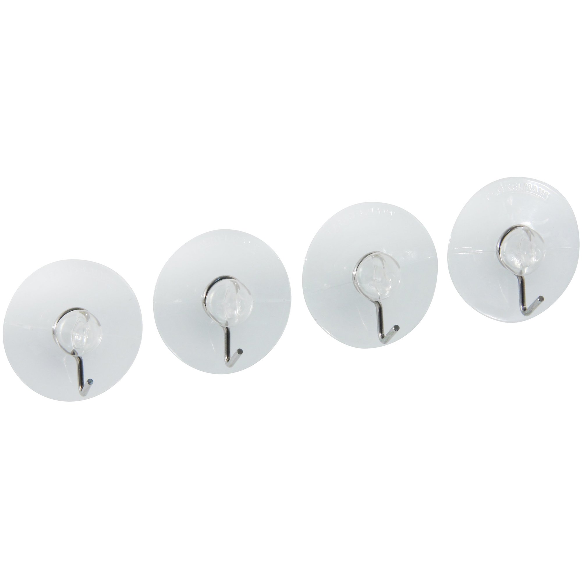 Fackelmann Suction Hooks Set 2in 4 Pieces of Plastic/Stainless Steel in Transparent