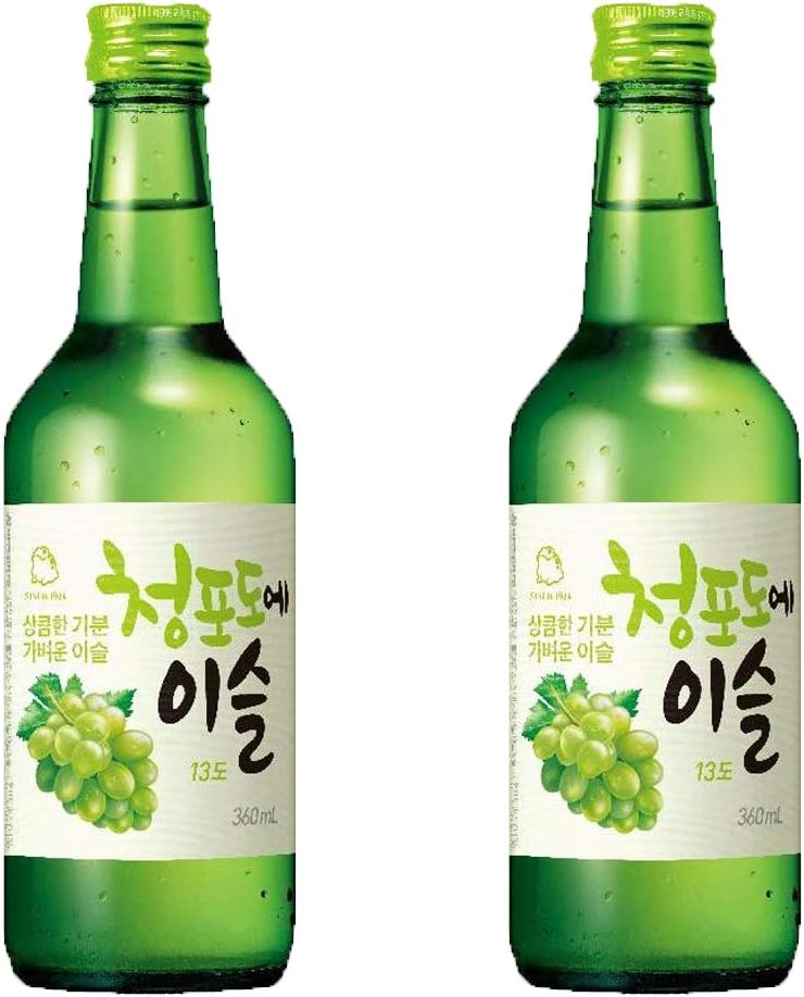 Jinro Green Grape Soju 350ml 13% Alc./Vol (Pack of 2)