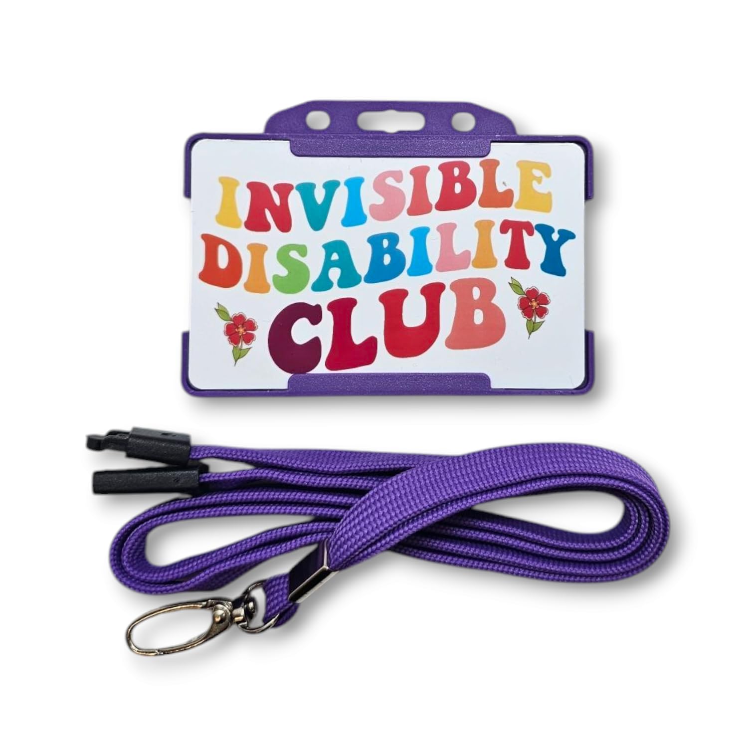 Hidden Disability Awareness - Medical Alert Card with Lanyard - Medical ID Card, Multicoloured