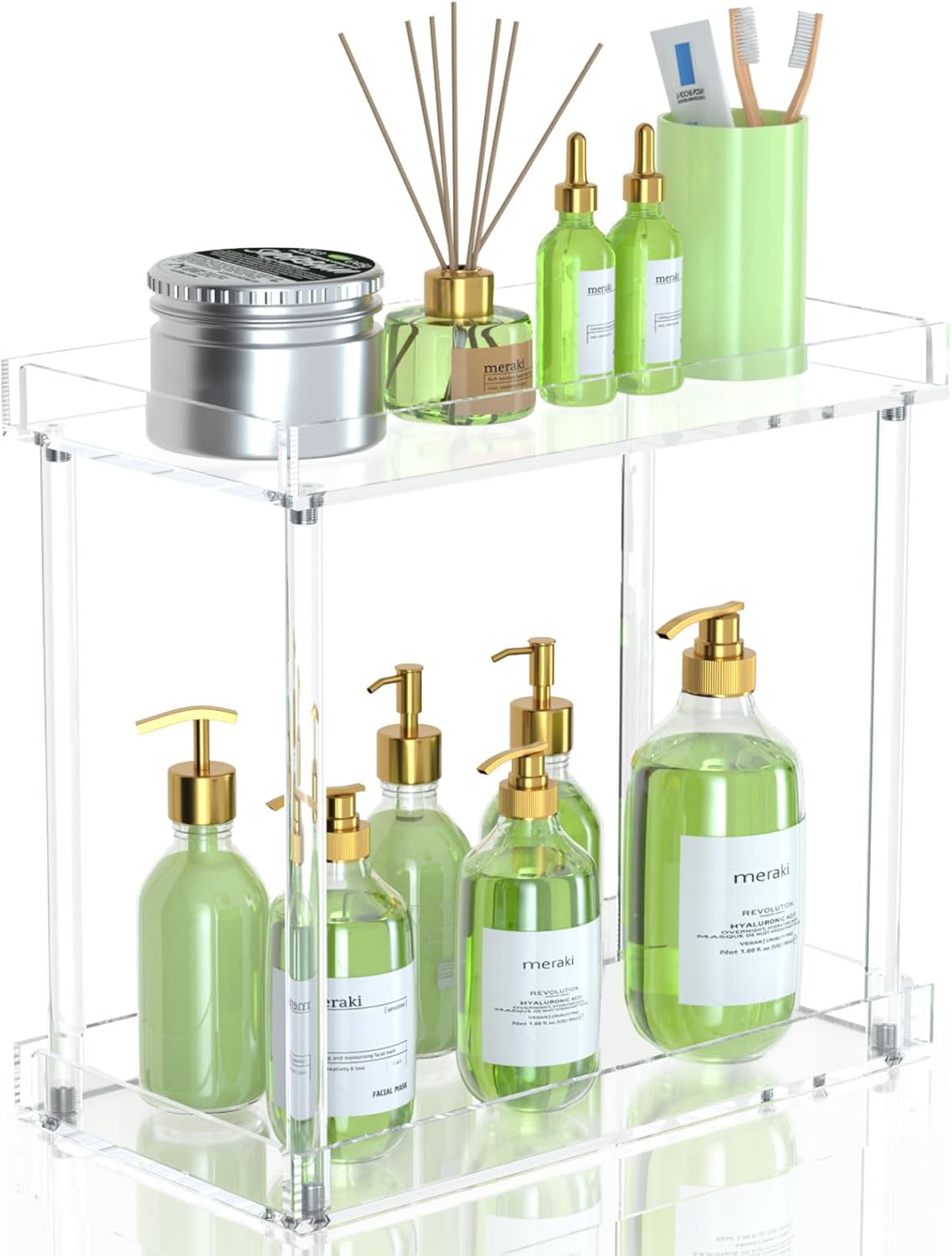Amazon.com: NPPLUS Acrylic Bathroom Counter Organizer, Clear Bathroom Countertop Organizer, 2 ...