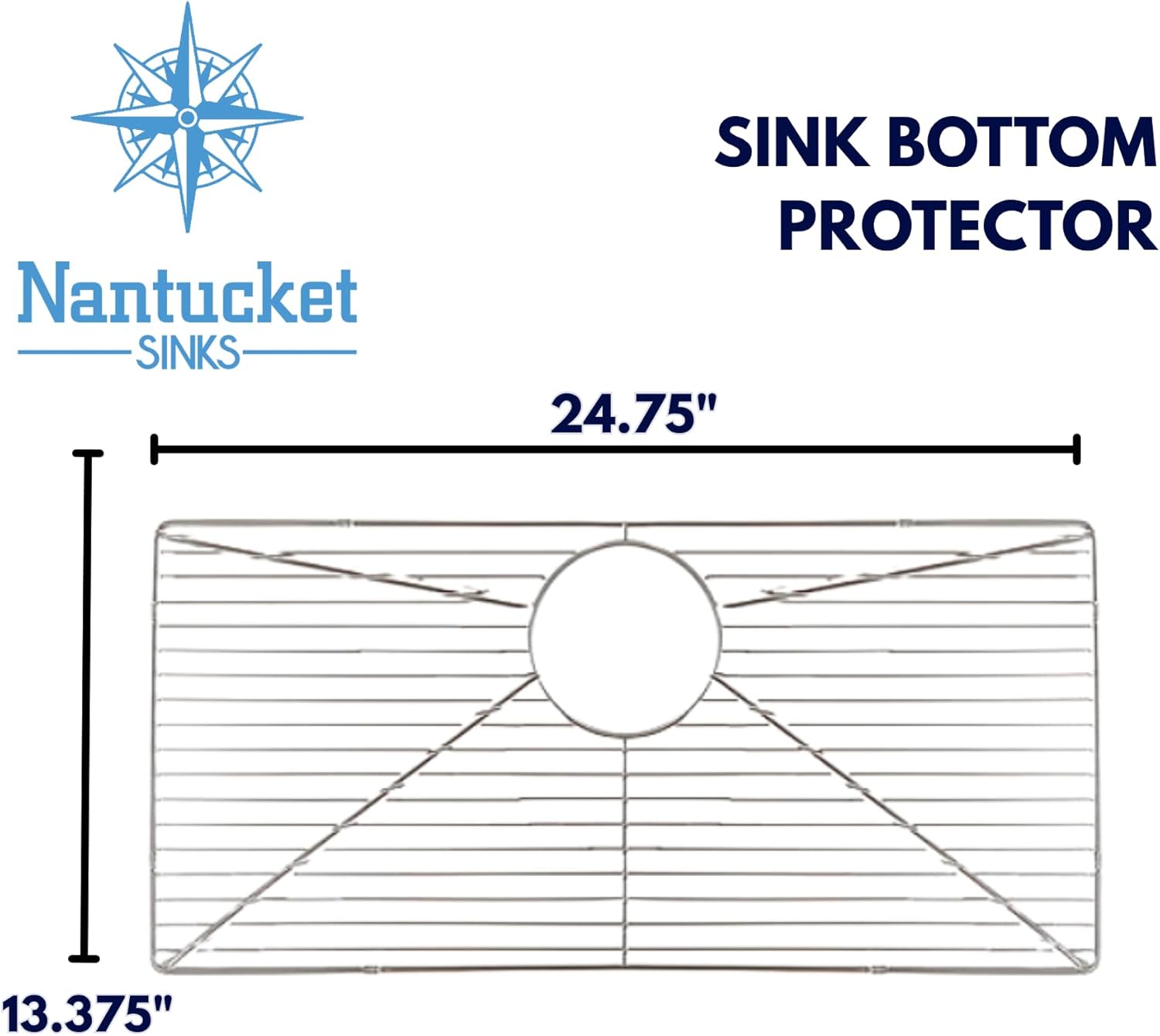 Nantucket Sinks BG-PR3018 Bottom Grid, Large, Chrome