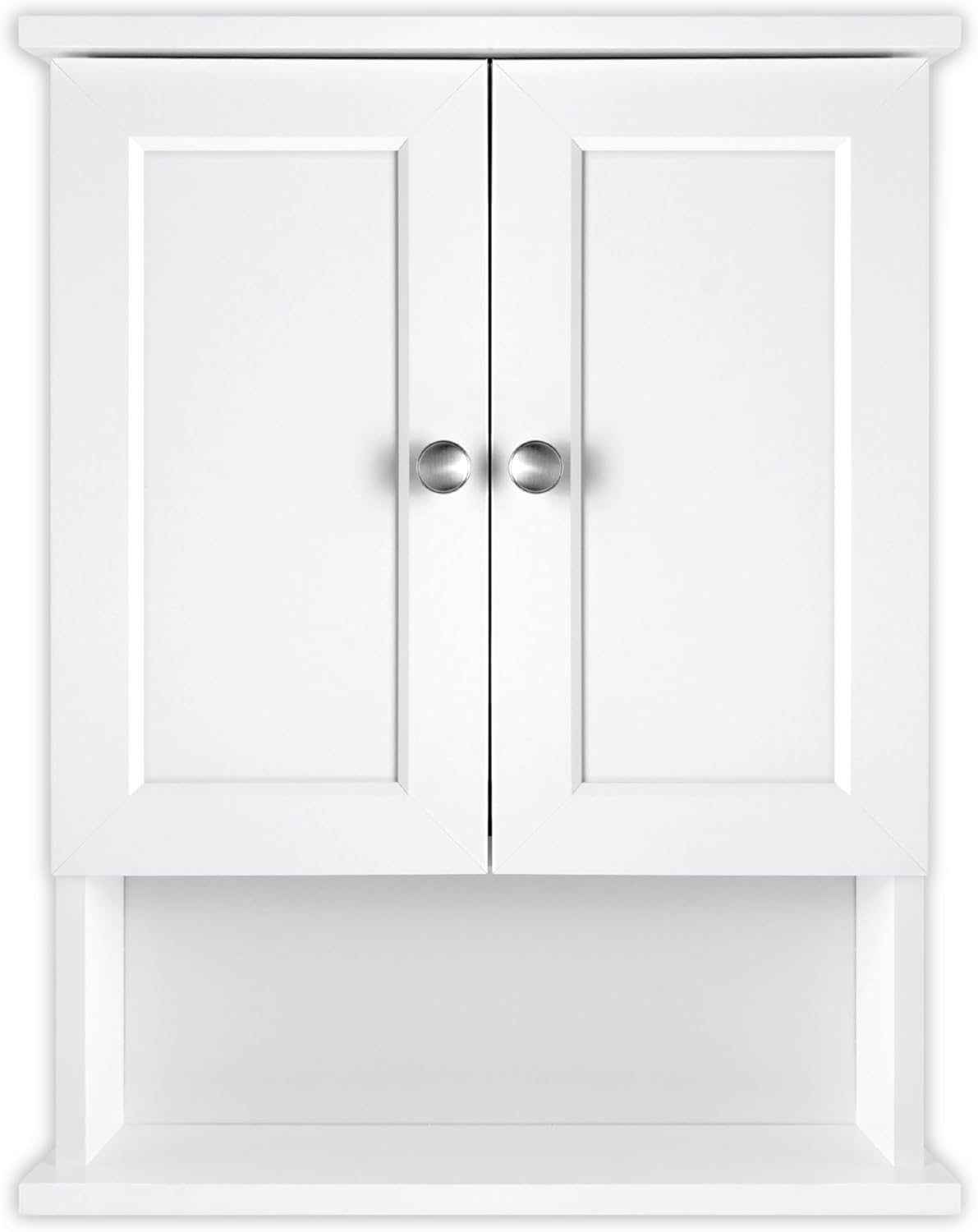 MCS 23x18 White Medicine Cabinet Organizer, Wall Mounted 2-Door Bathroom Cabinet for Over-The-Toilet Storage, Bathroom Furniture & Restroom Organizer 23x18 2-Door