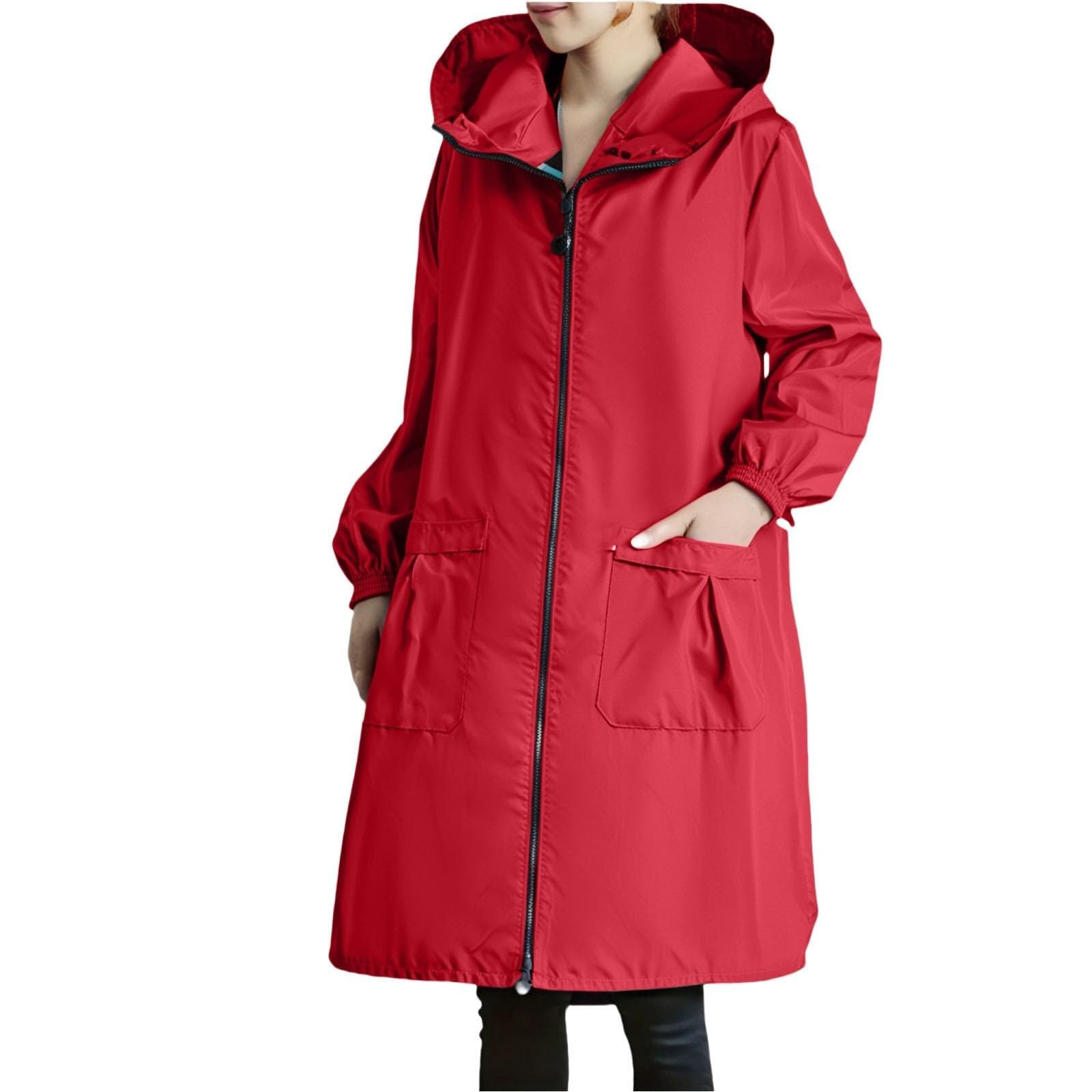 Veste de pluie pour femme, légère, pliable, imperméable, avec capuche, manteau de pluie, veste softshell, veste de vélo, grandes tailles, coupe-vent, veste d'extérieur, coupe-vent, poncho de