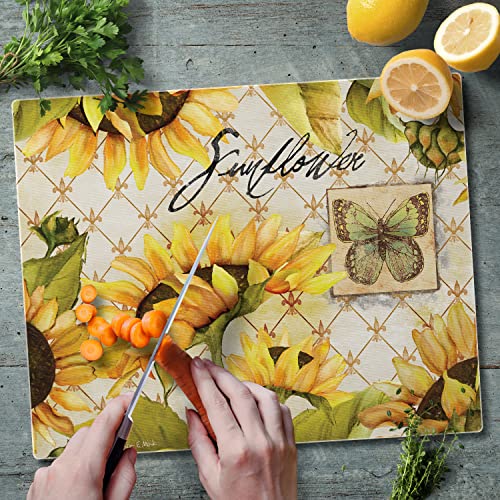 Tabla de cortar de vidrio CounterArt con diseño Sunflowers in Bloom, 38.1 x 30.48 cm miniatura 2