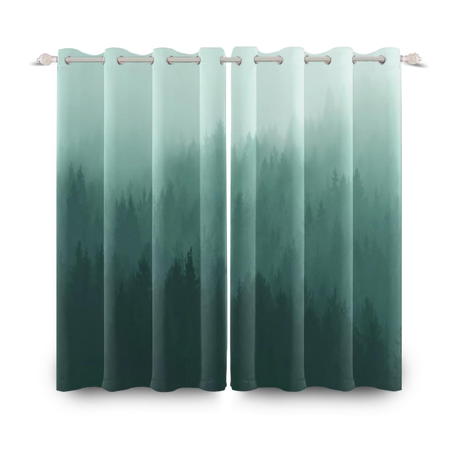 Rideaux paysage naturel occultants pour chambre à coucher et grand salon opaque 2 pièces