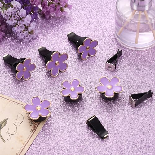 Image of Frienda 6 Pcs Daisy Flower Air Vent Clip Accessories Air Conditioning Outlet Clip Car Freshener Dashboard Accessories Charm Car Inter Decor(Purple)