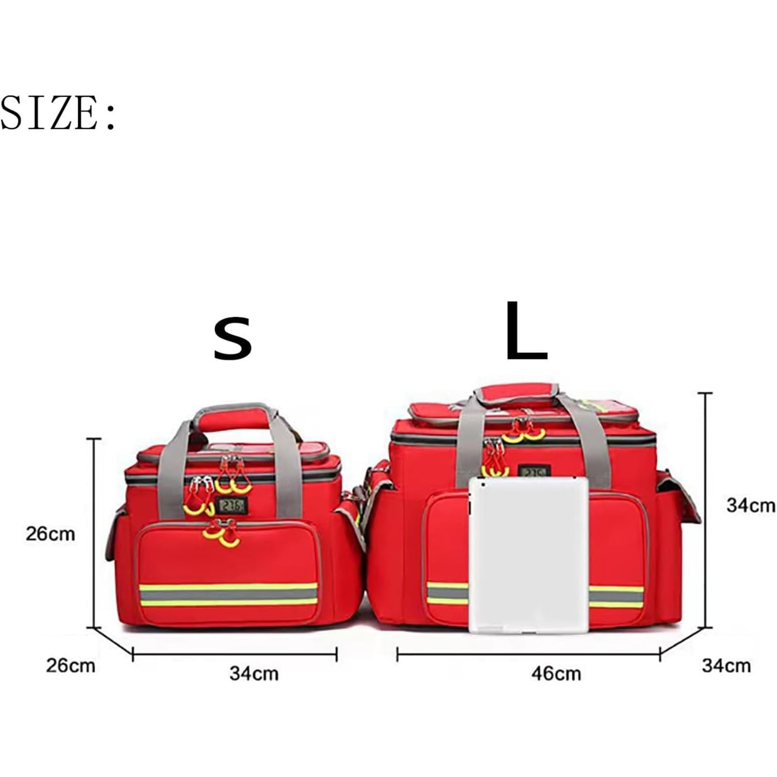 Bolsa de primeros auxilios vacía, bolsa médica de emergencia, impermeable, de tela Oxford, con aislamiento médico, bolsa de almacenamiento refrigerada con múltiples bolsillos, para exteriores