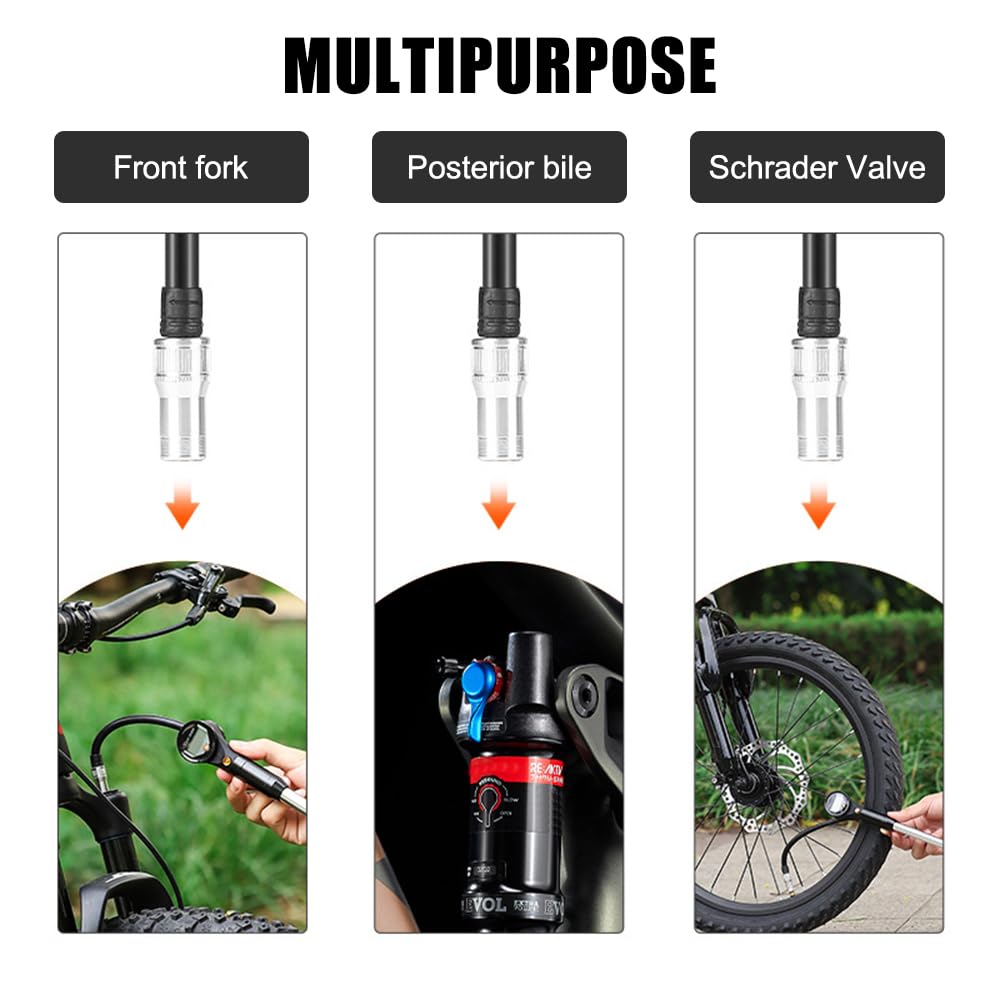 Pompa ammortizzatore per bicicletta, portatile, 320 psi, pompa ad alta pressione per forcella anteriore e sospensione posteriore