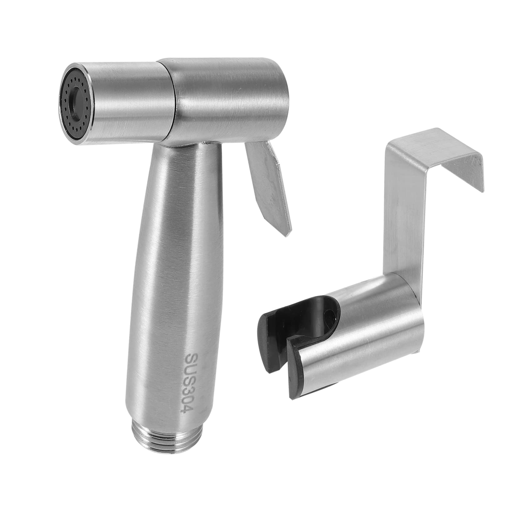 KALLORY 1 Set High Pressure Stainless Steel Bidet Sprayer Handheld Toilet Cleaning Tool for Diaper and Pet Care Durable Easy to Install Design