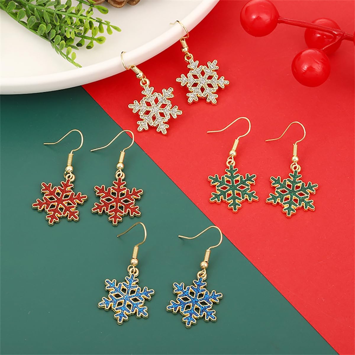 Christmas Snowflake Earrings for Women Sparkling Snowflake Dangle Drop Earrings Xmas Festival Birthday Party Inquiry Jewelry - Image 3