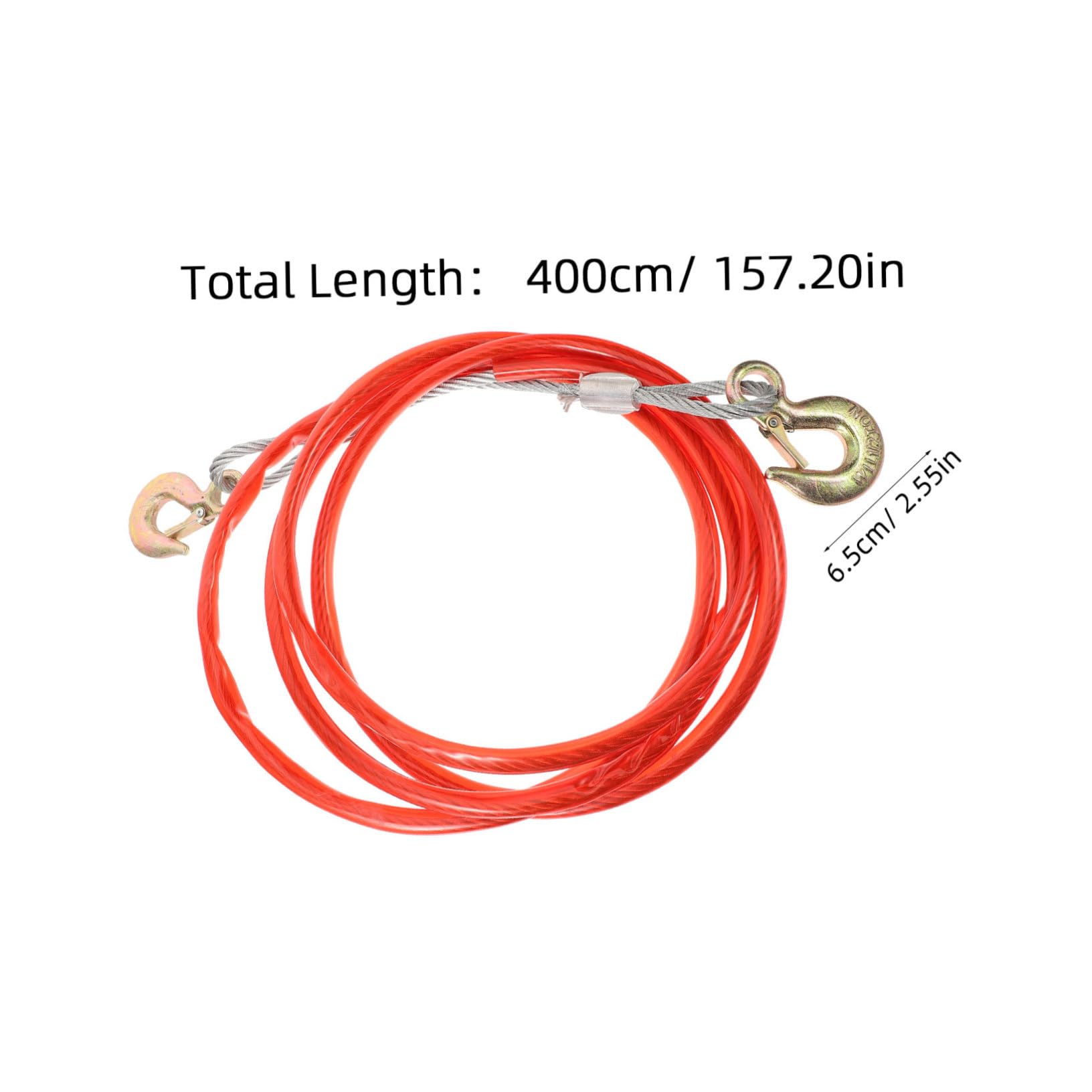 LIFKOME Vehicle Towing Cable Wire Towing Rope with Hook for Car Boat and Tractor Traction Durable and Versatile Tow Cable for Outdoor Use