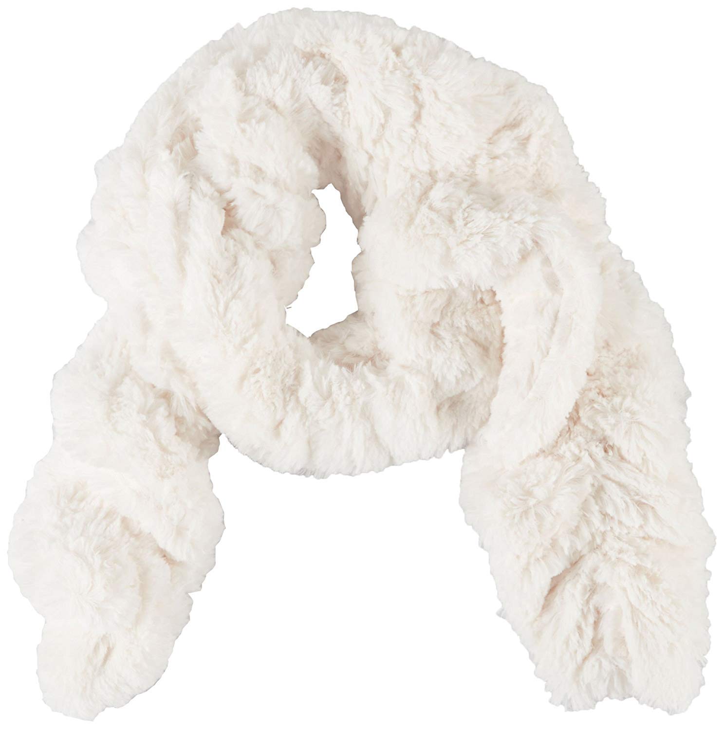 malvina Women'S Rouched Long Pile Bunny Fur Muffler (Cream)-picture-21