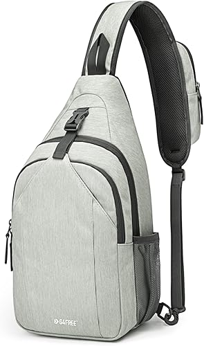 G4Free Bolso bandolera con bloqueo RFID, mochila cruzada para el pecho, mochila para senderismo y viajes (Gainsboro)