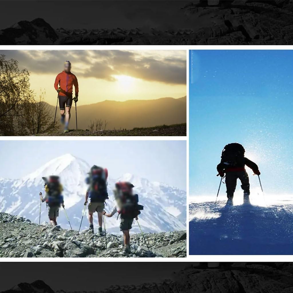 Bastones De Trekking Ultraligeros De Fibra De Carbono, con Sistema De Bloqueo De Perilla, Bastones De Trekking Plegables Y Compactos, Bastones De Trail Running para Principiantes