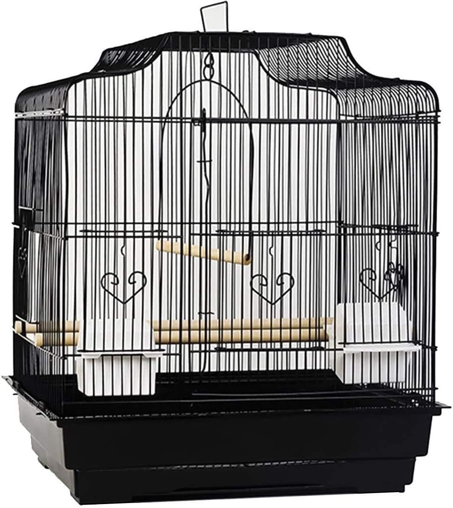 HTTGDGDH Professional Birdcage Pet Supplies Bird Carrier Gardening Decor Parrot Cages For Large Birds, Portable Large Pet Bird Cage, Iron Decorative Parrot Cage, Pigeon Pearl Bird,Black a