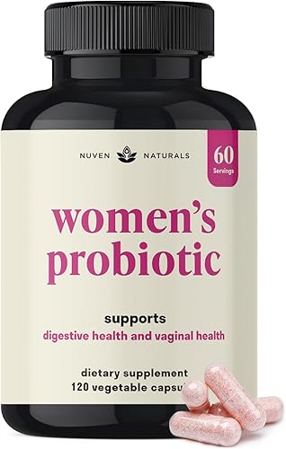 Probiótico 3 en 1 para mujer, 60 porciones, 12 cepas únicas, prebióticos, D-manosa y arándano para la salud digestiva, salud vaginal y apoyo