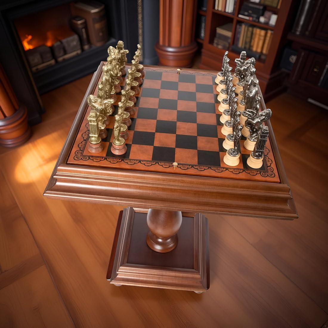 Caesar Set + Briar Precious Wood Chess Table