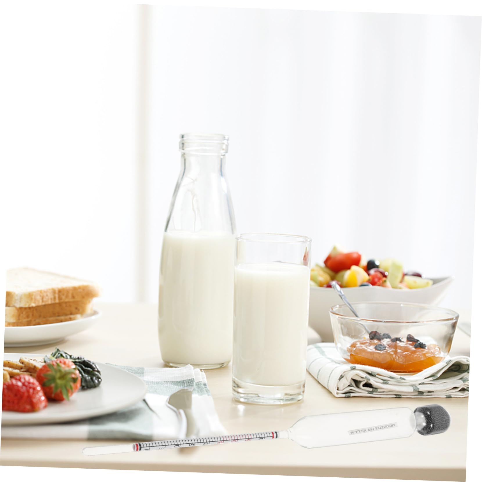 COSMEVIVI 2pcs Glass Milk Hydrometer Specific Gravity Hydrometer Refractometer Sugar Kitchen Supplies Easy-to-Read Scale