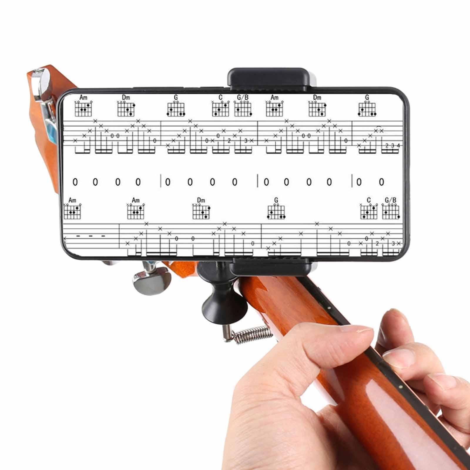 Gitarren Schiebecapo mit Handyhalterung, Smartphone Gitarren Capo, Rollcapo Clip