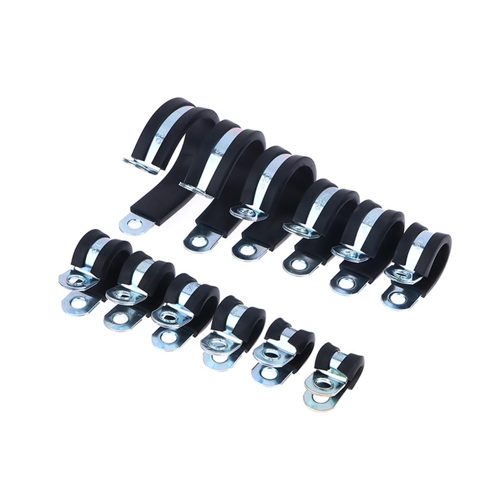 2 szt. Obejmy rurowe P ze stali nierdzewnej z gumą EPDM