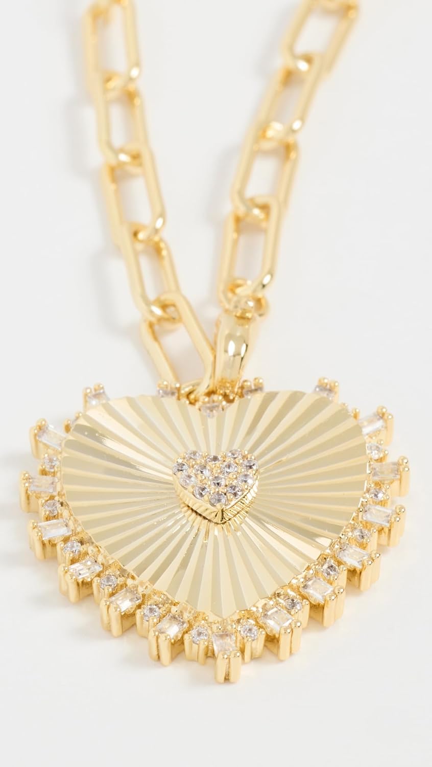 ADINA EDEN Women's Pave Accented Heart Pendant Lariat Necklace - Image 3