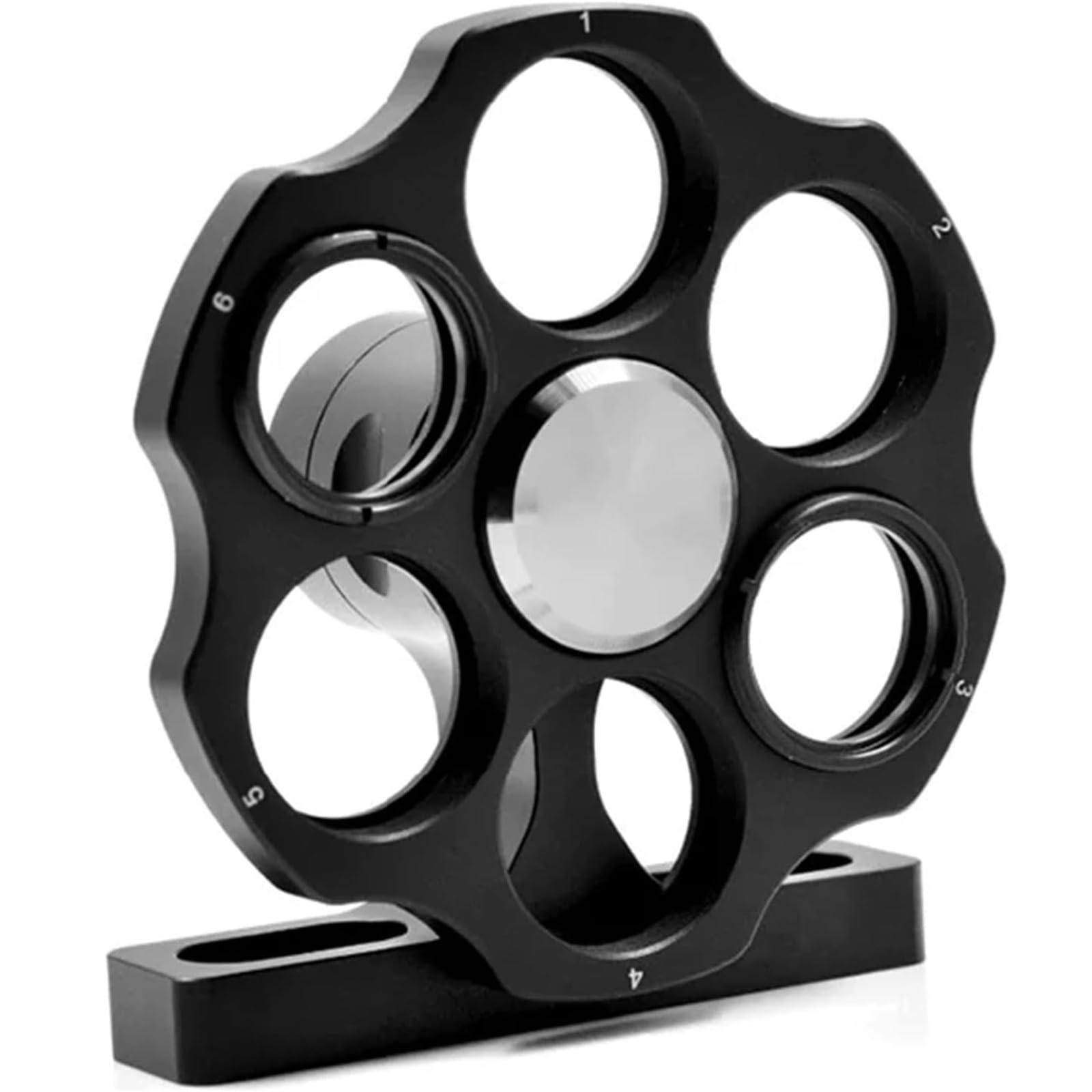 Rueda de Filtro de 1 Pulgada, Soporte de Rueda de Filtro coaxial de 6 Posiciones Tipo Jaula, con Orificios de Rosca Sm1 (1.035"-40), Giratorio, for Laboratorio de óptica, investigación(A)