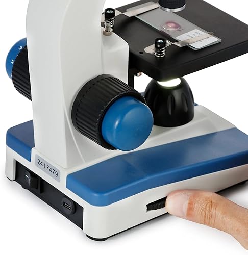 Miniatura 45 de Microscopio AmScope 40 x-1000 x LED para estudiantes + cámara USB de 5 MP