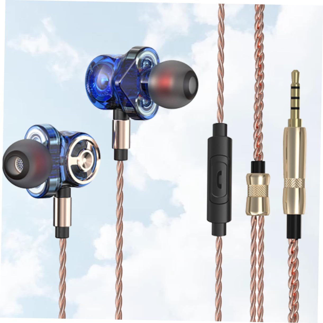 OSALADI 2piezas Auriculares con Cable De Estéreo De Metal con Micrófono Diseño Ergonómico y Sonido Balanceado Música y Películas Auriculares Deportivos con Graves