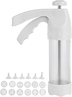 Vista 2 de Pistola de prensa de galletas, pistola de prensa de pasteles, bomba de boquilla de pastelería transparente con 6 discos, 12 boquillas de glaseado