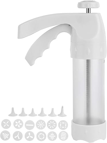 Kit de pistola de prensa de galletas para hornear, prensa de galletas Spritz, máquina de galletas Spritz con 12 discos y 6 boquillas de glaseado,