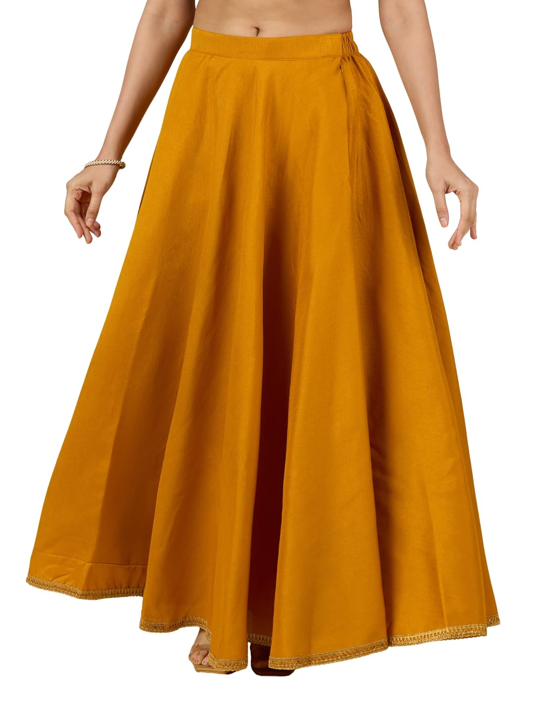 Studio Shringaar Women's Poly Silk Skirt/Lehenga With 8 Meters Maxi Flare (Double Ghera)