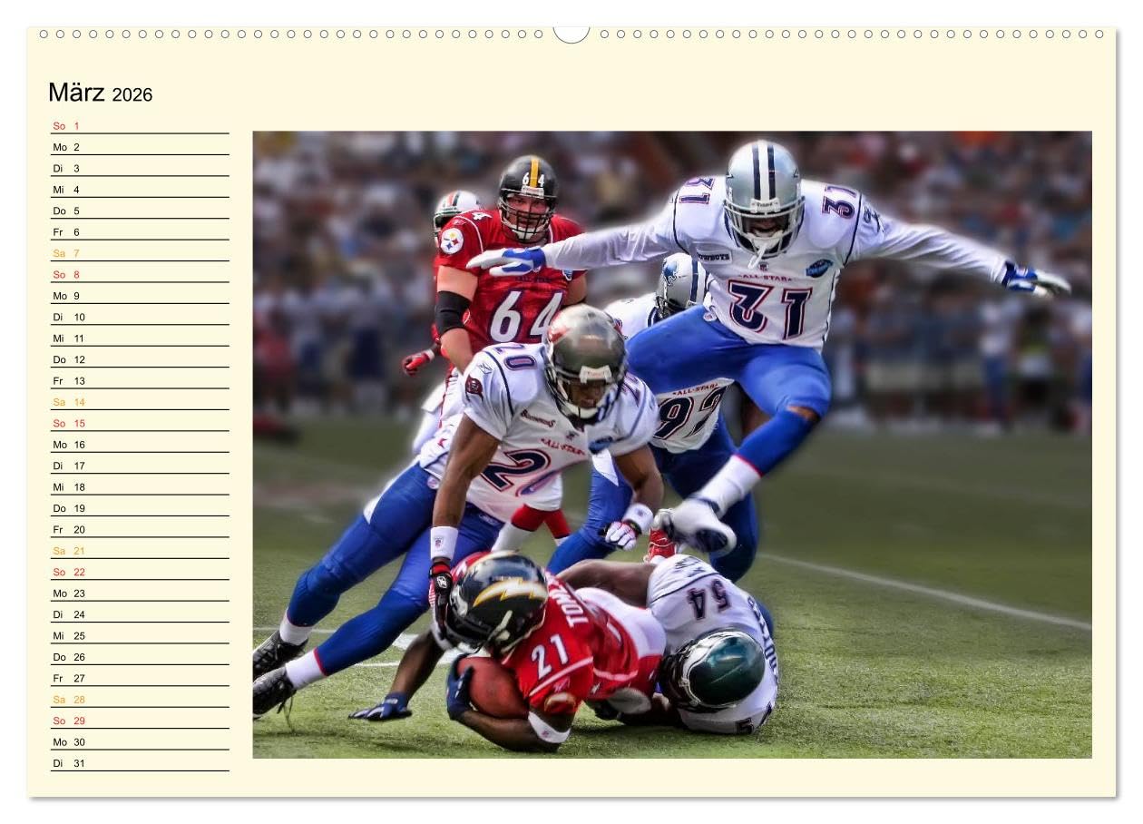 American Football - Taktik und Athletik (Wandkalender 2026 DIN A2 quer), CALVENDO Monatskalender: Teamsport der Extra-Klasse (CALVENDO Sport)