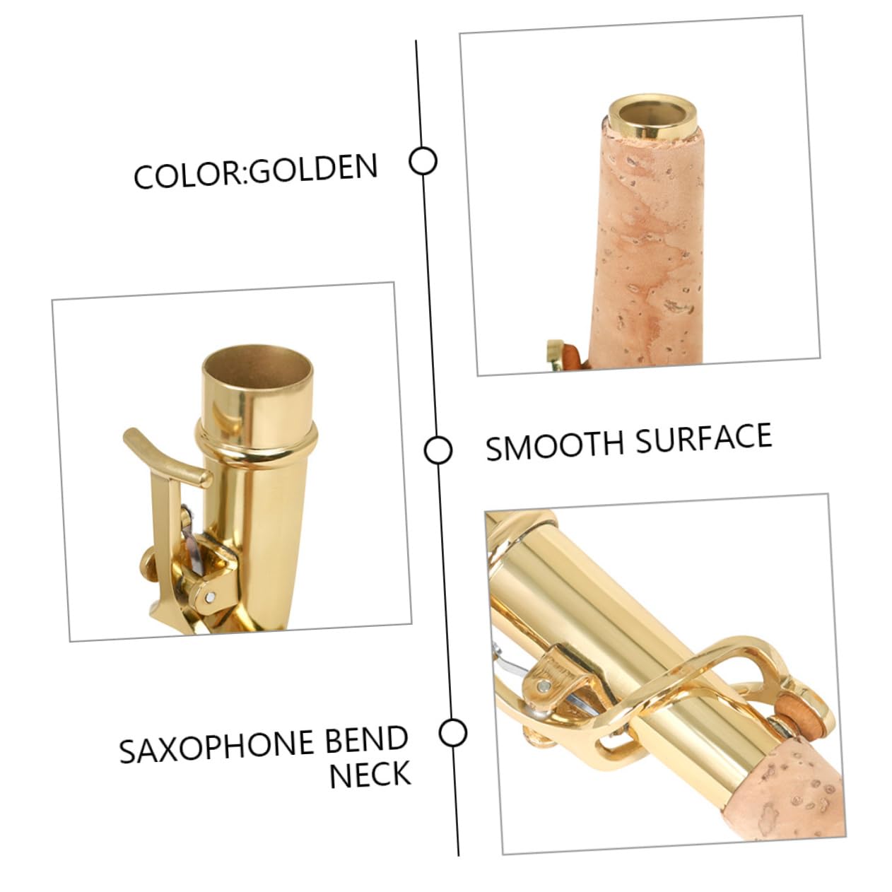 HEMOTON 1set Collo Per Ottone Con Fodere Collo Dritto e Per Soprano Saxophone Accessori Per Musicisti e Amanti Del Jazz