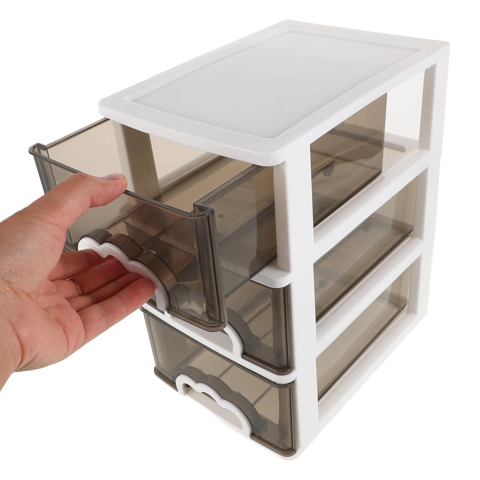 SECFOU Organizer Cosmetico da Scrivania Cassetti in Plastica Trasparente, Design Compatto e Portatile, per Piccoli Spazi e Uso Quotidiano