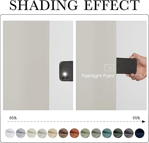 Miniatura 54 de RYB HOME Outdoor Curtains Blackout - 2 Panels Outside Curtains Waterproof Thermal Insulating for Patio Porch Garage Garden Gazebo Universal Biscotti