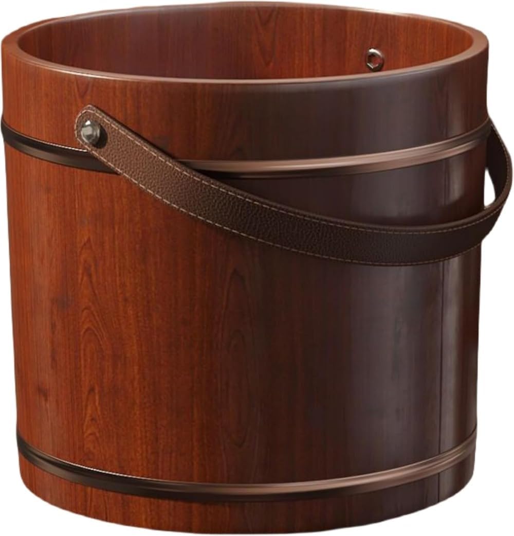 フットバス 足湯桶 木製 深型 蓋付き 保温 取っ手付き 収納便利 フットマッサージ SPA 足つぼ 足の冷え対策 疲れた足のリラッ