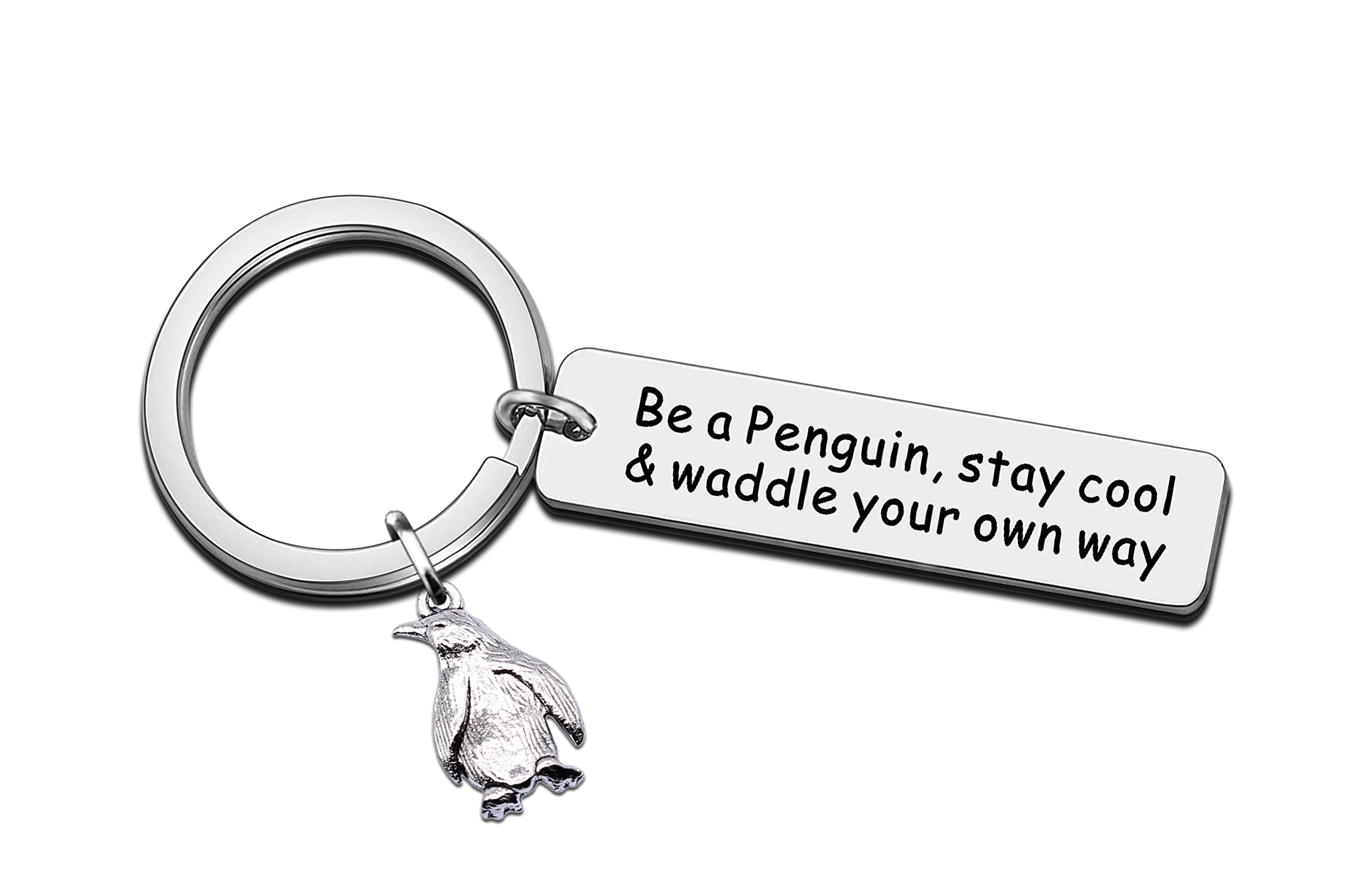 Portachiavi Con Pinguino Pazzo In Acciaio Inox - Regalo Per Amanti Dei Pinguini, Per Donne E Amiche, In Confezione Velluto - 5