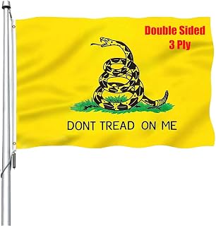 Dont Tread on Me Flag 2x3 Outdoor Double Sided Gadsden Flags Heavy Duty 3ply Vibrant Colors Tea Party Rattle Snake Flags with 2 Brass Grommets