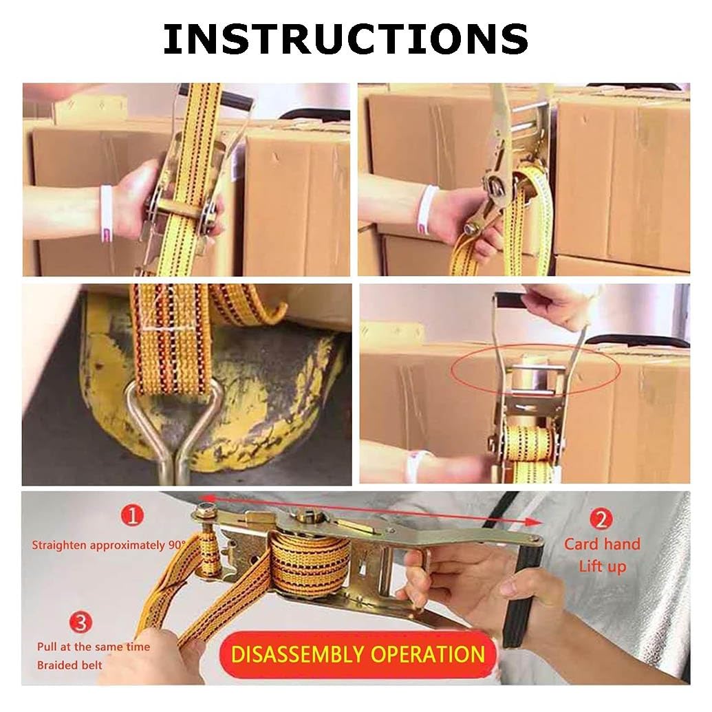 4 Pezzi Cinghie A Cricchetto 4x3000KG Cinghia A Cricchetto 2 M X 4 Cm Cinghie Di Fissaggio Con Cricchetto E Gancio Cinghia Resistenti Per Carichi Solidi