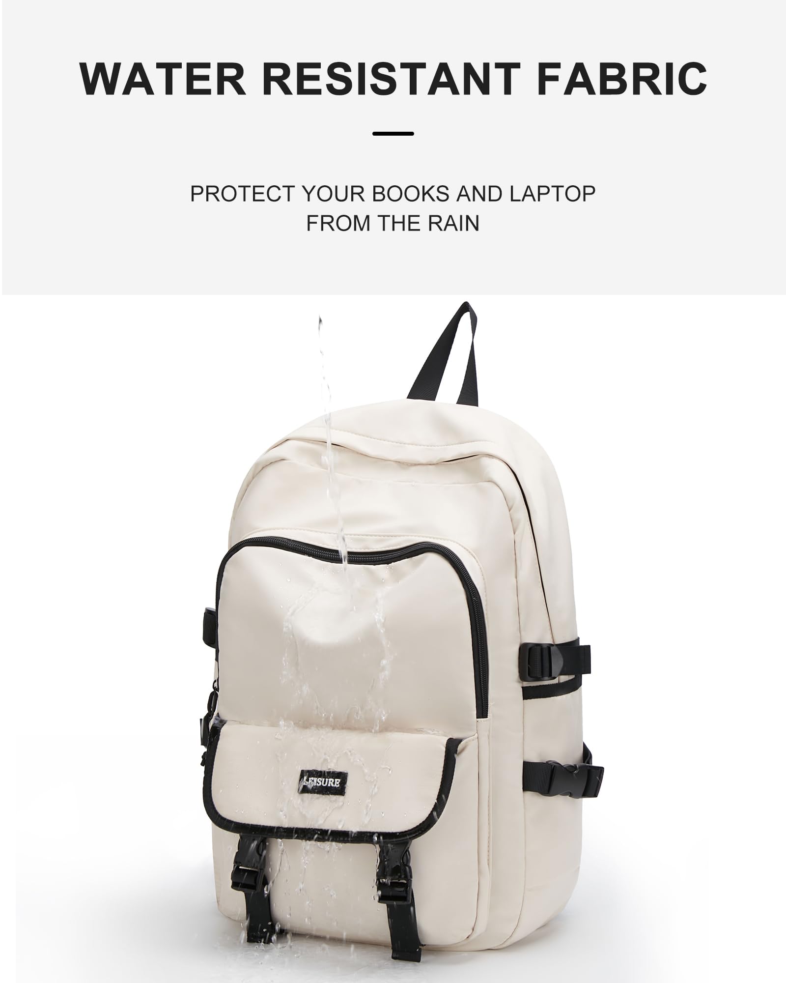 winspansy Elegante Zaino da Viaggio,Zaino Laptop con Porta USB Università per Donne e Uomo,Zaino Impermeabile Palestra Portatile Antifurto Casual College Daypack Backpack Nero