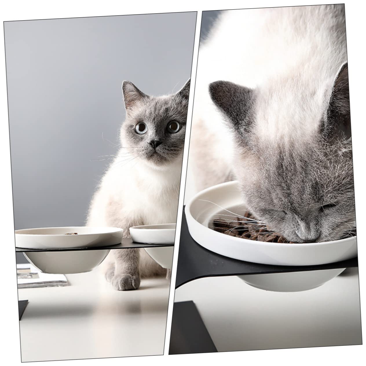 Toyvian Comedero para Mascotas De Comedero Doble Rejilla De Hierro para Gatos para De para Mascotas y Bebedero para Gatos