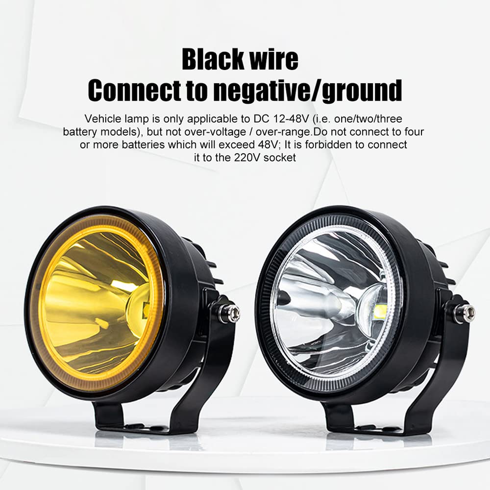 4Inch Round Led Headlights Car Ultra Bright 30W Headlight Reversing Lamp Driving Auxiliary Headlights for Car Truck,White Light