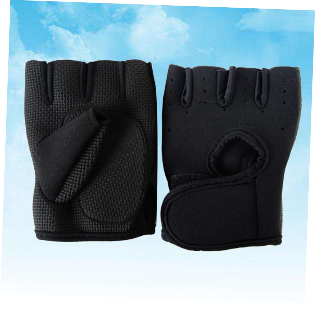 VANZACK Summer Cycling Gloves Half Finger Cycling Gloves Sticking Buckle for Easy Size Adjustment Comfortable for Driving Weightlifting Black l