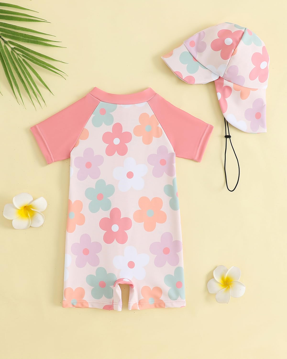 Maillot de Bain Bebe Garcon Anti UV 3 Mois - 3 Ans, UPF 50+ Combinaison Anti UV Bebe Garçon avec Chapeau, Tee Shirt UV Bébé à Manches Longues