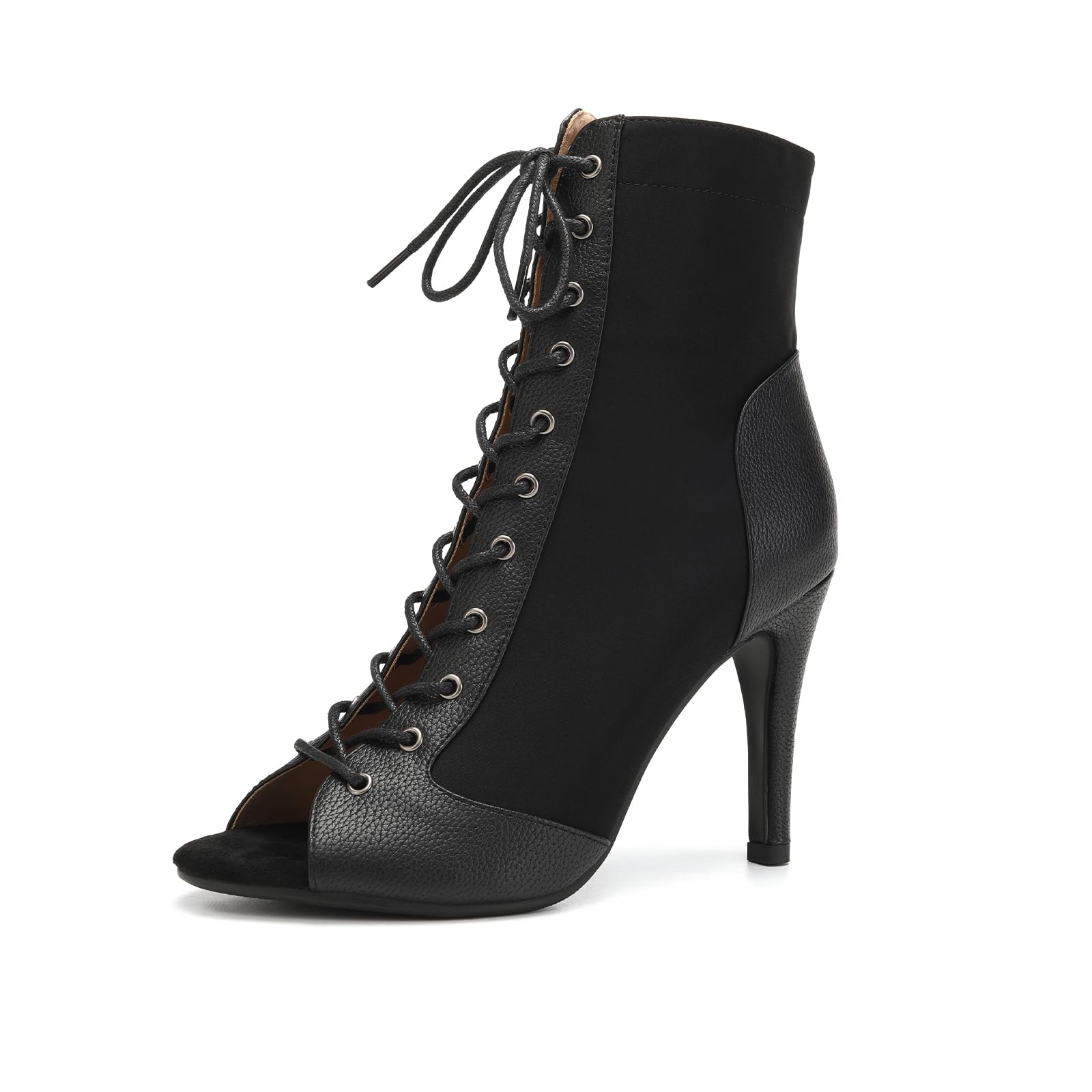SWDZM Scarpe da Ballo da Donna Latino Aperto con Lacci Latino Swing Scarpe da Ballo Scarpe da Sposa Partito Stivaletti,Modello DSJ59